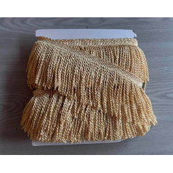 Thick bullion fringing - 125mm (5'') in Light gold color, luxury trim for upholstery