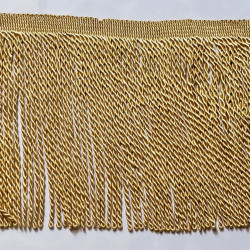 Thick bullion fringe - 200mm (6'') -  antique gold, close-up on fringing