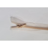 closed-end invisible zip- transparent- nude - 50cm, placed on a white background, close up on detail