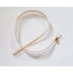 closed-end invisible zip- transparent- nude - 25cm, placed on a white background