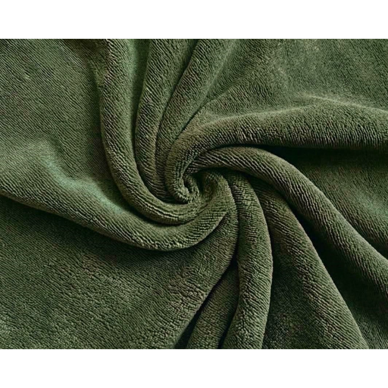 Bamboo terry towelling fabric- Olive