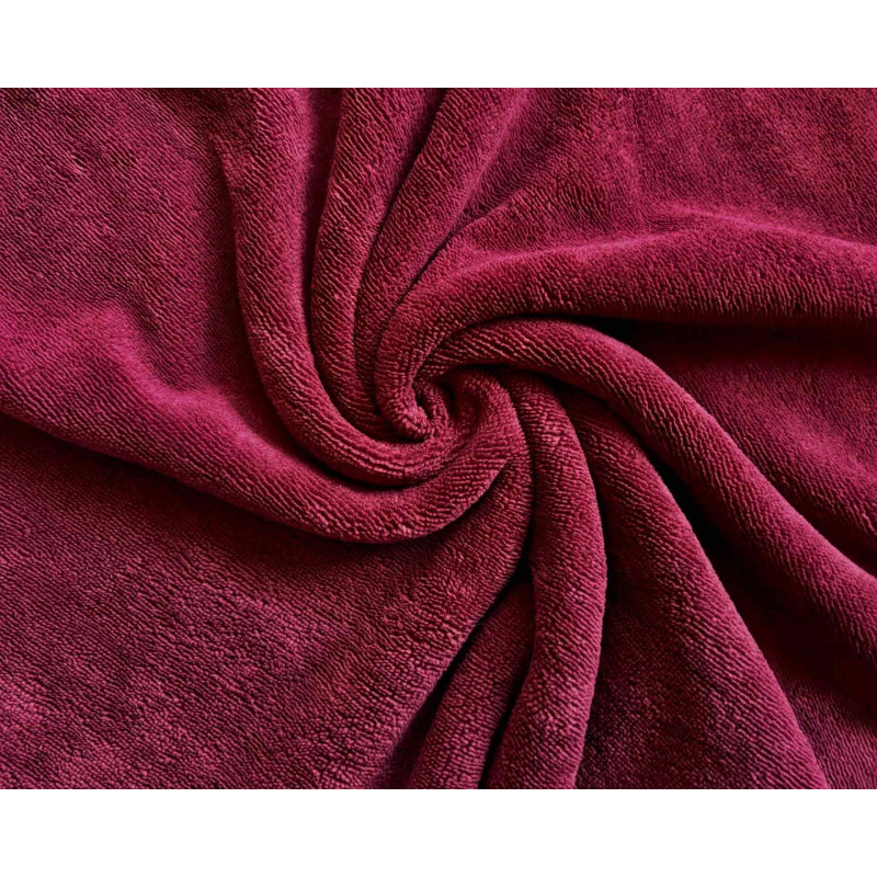 Bamboo terry towelling fabric- Burgundy