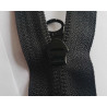 YKK double slider plasic, nylon zip, size 5 - black - 150cm, close up on the back of the zip