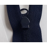 YKK double slider plasic, nylon zip, size 5 - black - 60cm, close up on the Navy of the zip