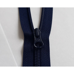 YKK double slider plasic, nylon zip, size 5 - Navy- 90cm, close-up on the front of the zip