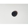 Black button with the rim - 23mm, placed on a white background