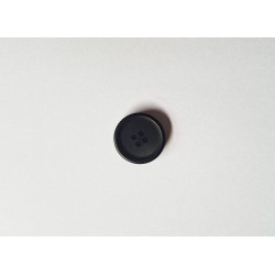 Black button with the rim - 23mm, placed on a white background