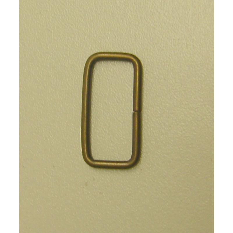 Rectangle Metal D ring - 25mm - antique brass