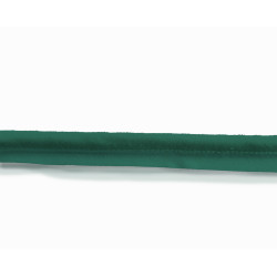 Plain, fern green flanged piping cord on a white background