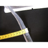 Flanged piping cord  in dark grey color, 5mm wide piping , full reel on black background with the ruler