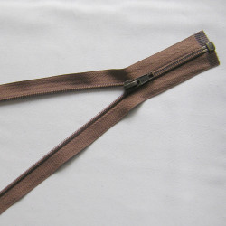 plastic coil zip - light brown - length from 30cm to 70cm