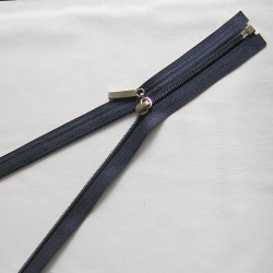 plastic coil zip -  navy decorative puller - length from 30cm to 70cm