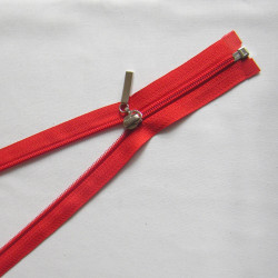plastic coil zip -  red decorative puller - length from 30cm to 70cm