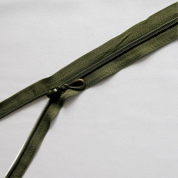 plastic coil zip - army green -60cm