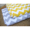 Heavy weight fabric - Yellow&White ZicZack - 100% Cotton