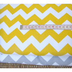 Heavy weight fabric - Yellow&White ZicZack - 100% Cotton