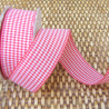 Gingham ribbon - 25mm - red - smallcheck