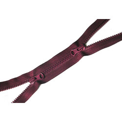 double slider chunky zip -  burgundy color -100cm 