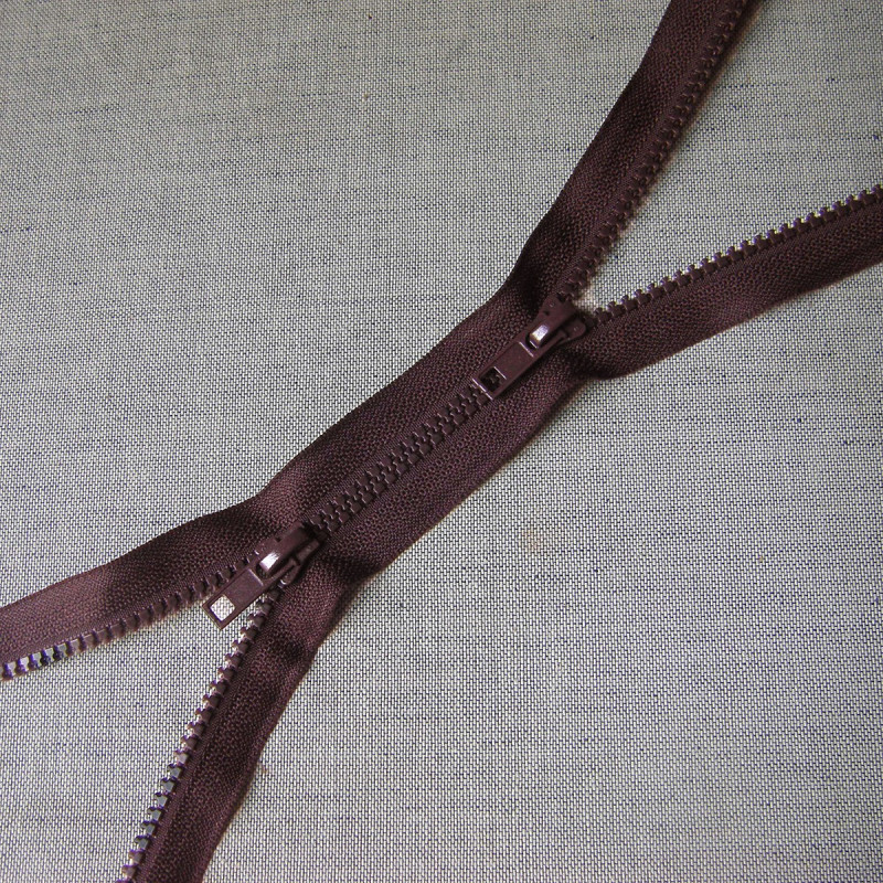 double slider chunky zip -  brown -100cm 