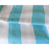 Wide turqouise&white stripes - medium-weight cotton fabric