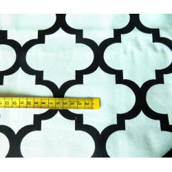 Heavy weight fabric - Moroccan Quatrefoil  - White&Black