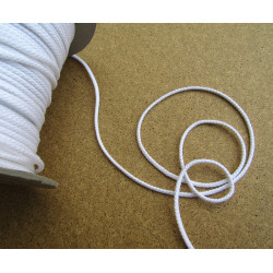 Braided Cotton Cord 4mm - white