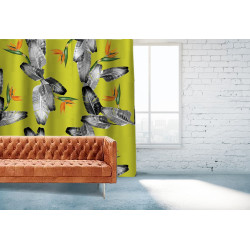 Tropical print fabric  Giant Banana Leaves & Strelizia flower