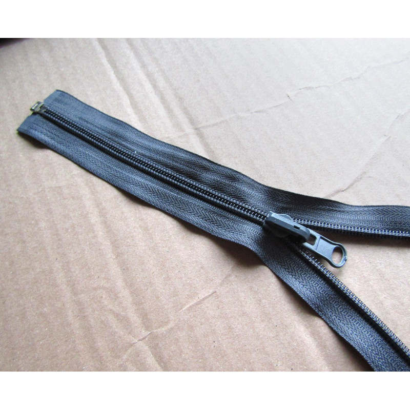 reversible plastic coil zip - dark  grey 75cm