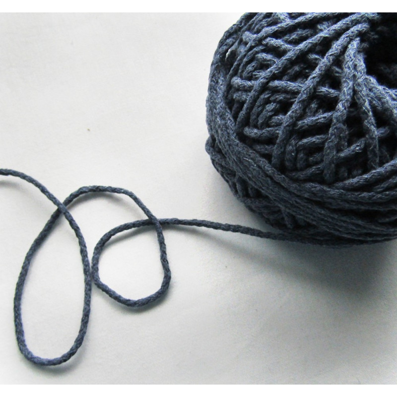 Braided Cotton Cord 3mm - indigo