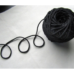 Braided Cotton Cord 3mm - black