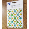Iron-on  repair fabric - colorful flowers on white