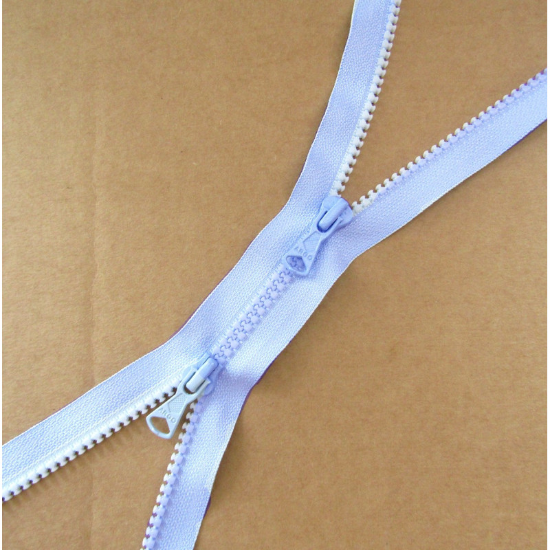 double slider chunky zip - light blue -100cm 