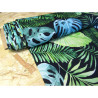 Waterproof fabric - Watercolour Tropical  Leaves on black