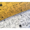 French terry jersey fabric - Little Monsters on light grey blend