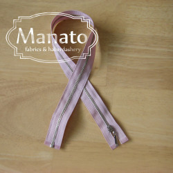 metal zip - pale pink -50cm -Nickel 