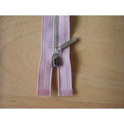 metal zip - pale pink -50cm -Nickel 
