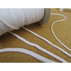 Braided Cotton Cord 5mm - white - 50m