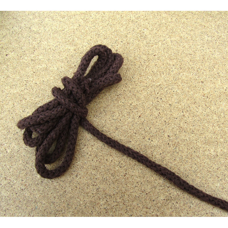 Braided Cotton Cord 5mm - brown