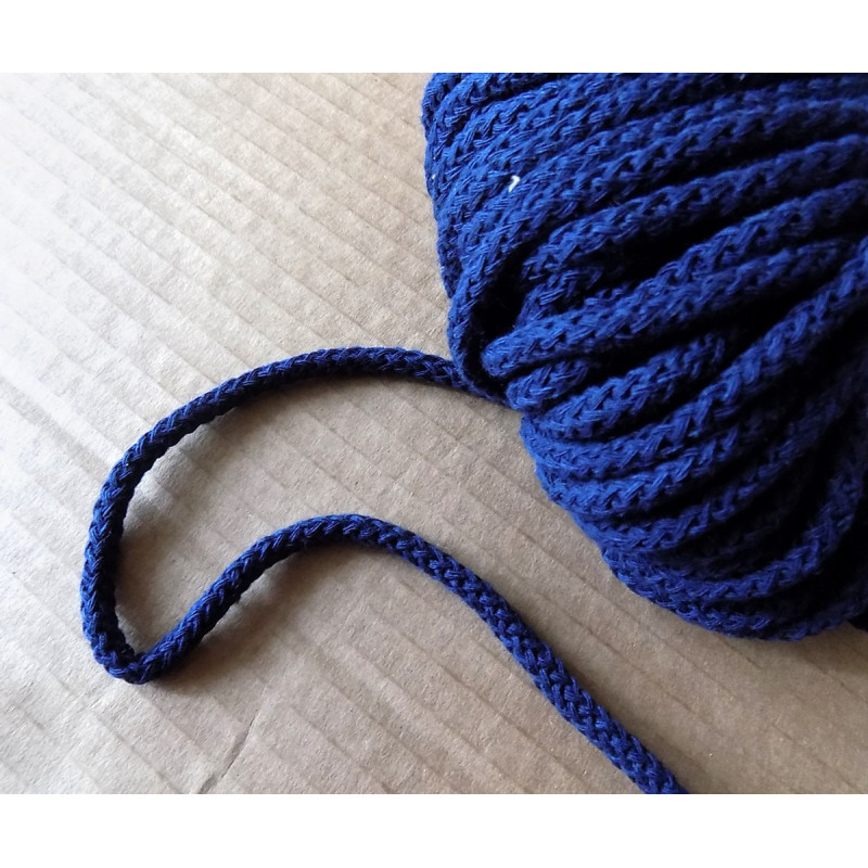 Braided Cotton Cord 5mm - navy