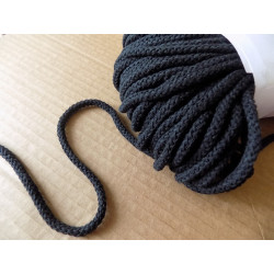 Braided Cotton Cord 5mm - black