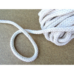 Braided Cotton Cord 8mm - off white -10m