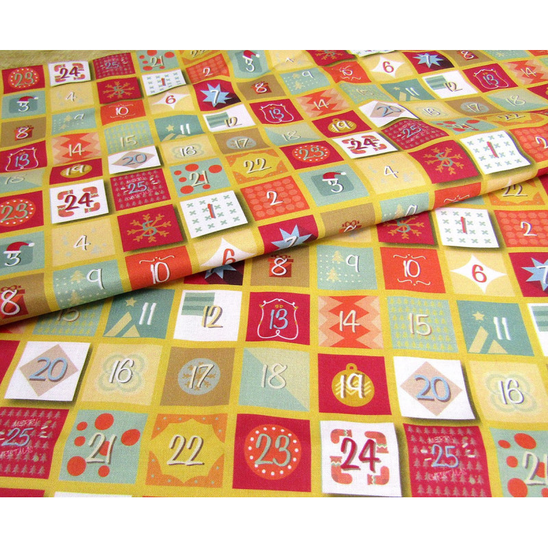 Advent Calendar pattern - 100 % cotton fabric