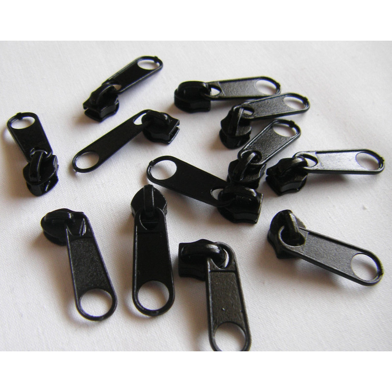 zip slider  size5 for  waterproof zip - black with long puller