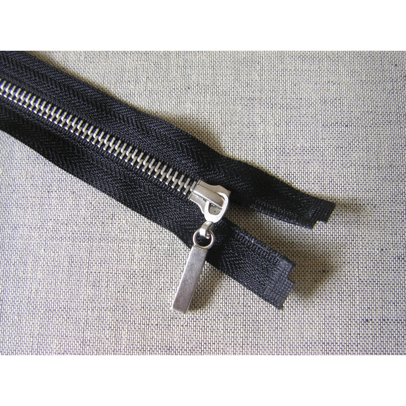 metal zip - black 5 - Nickel - 70cm 