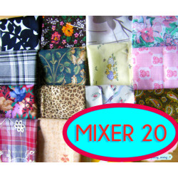 Fabric remnants bundle -MIX - 15pcs - 20cm/20cm