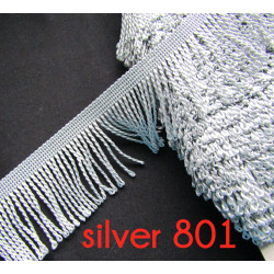 bullion fringing  in silver color, 80mm long, the trim is made of polypropylene