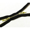 double slider metal zip - black - gold 70cm 