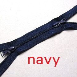 double slider zip - navy - plastic coil zip - 130cm long