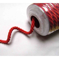 Decorative twisted rope  7mm - red color, on the photo full reel of the cord