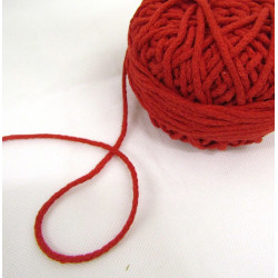 Braided Cotton Cord 3mm - red